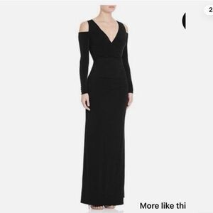LAUNDRY BY SHELLI SEGAL Cold Shoulder Jersey Gown (Size 4) Black